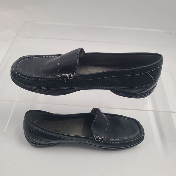 Anne Klein iflex Black Ladies Leather Loafer shoes US SZ 7.5 M - Picture 2 of 8